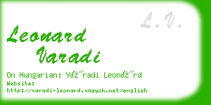 leonard varadi business card